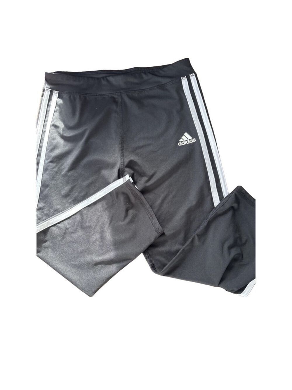 Girls Adidas Leggings, Size L/G, Black & White - Picture 1 of 2
